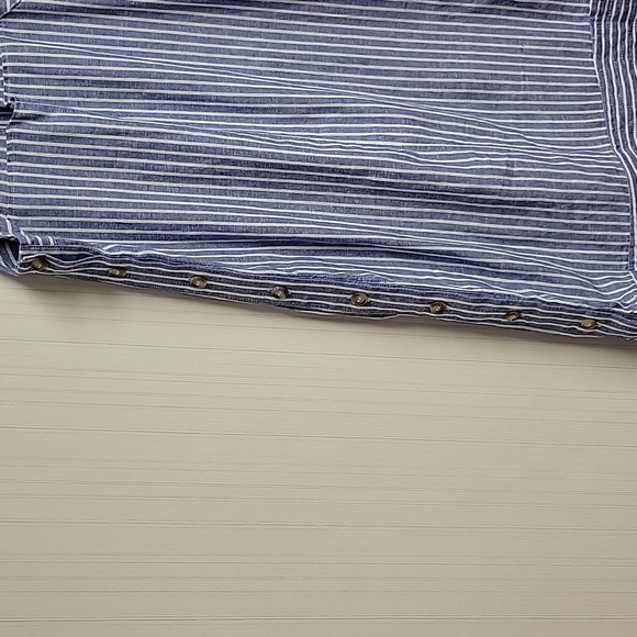 For Cynthia Blue & White Sleeveless Sheath Dress women's Xs Linen Blend NWOT - Picture 5 of 7